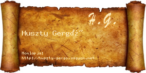 Huszty Gergő névjegykártya